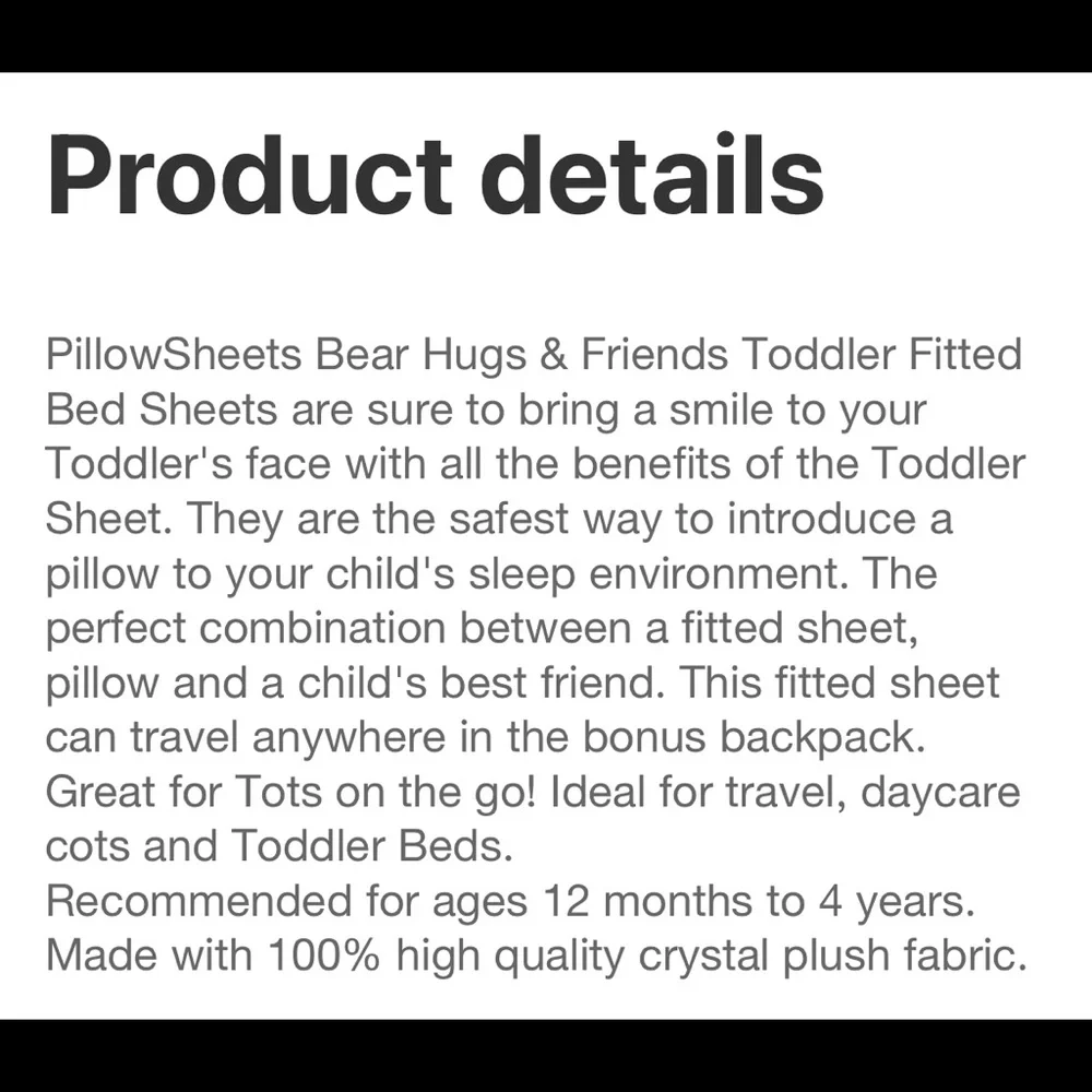 Crib/Toddler Bed Fitted Pillow Sheet Bear Hugs - White & Brown